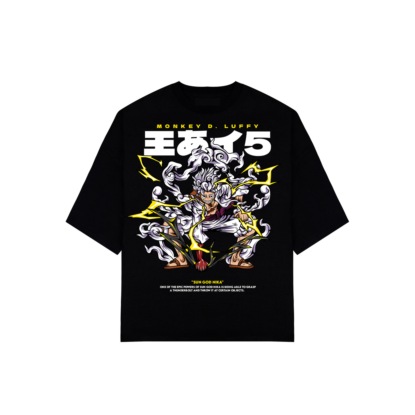 HUGGTALK - Black Unisex Oversized Tees #K1X5U