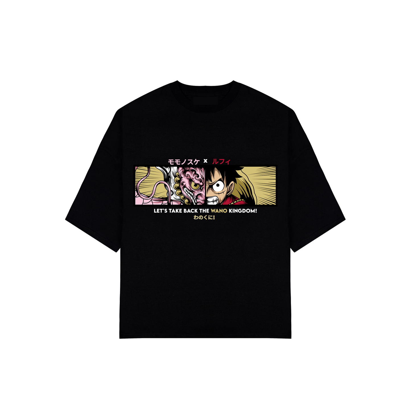 HUGGTALK - Black Unisex Oversized Tees #Y6E8D