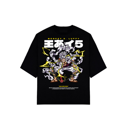 HUGGTALK - Black Unisex Oversized Tees #K1X5U