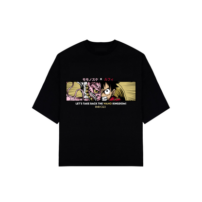 HUGGTALK - Black Unisex Oversized Tees #Y6E8D