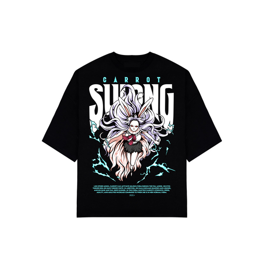 HUGGTALK - Black Unisex Oversized Tees #L2M7V